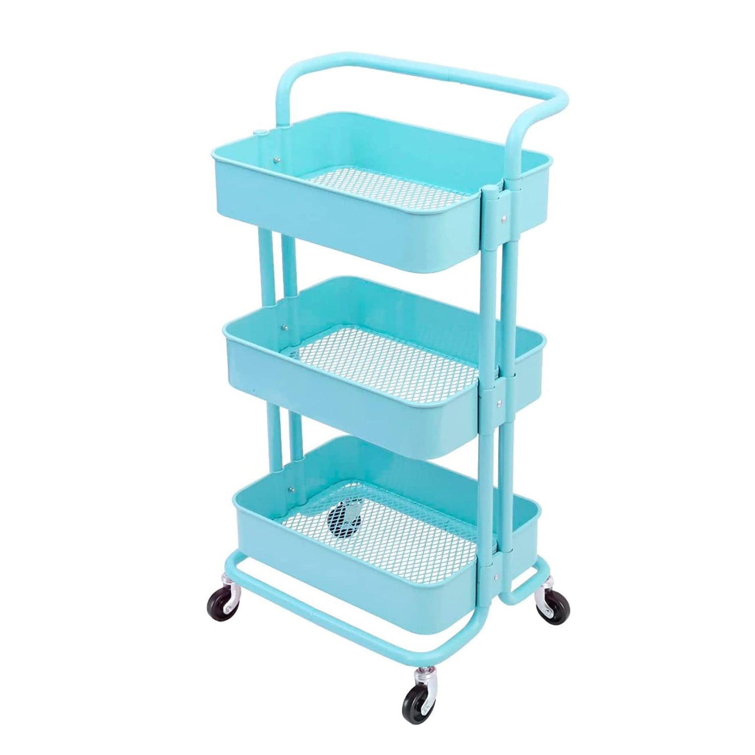 Carro Multiuso 42X37X86 Cm Acero 3 Niveles Turquesa