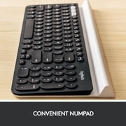 Logitech K780 Multi-Device, Full USB Standard Keyboards with USB Wireless Receiver, Black, 1 Pack