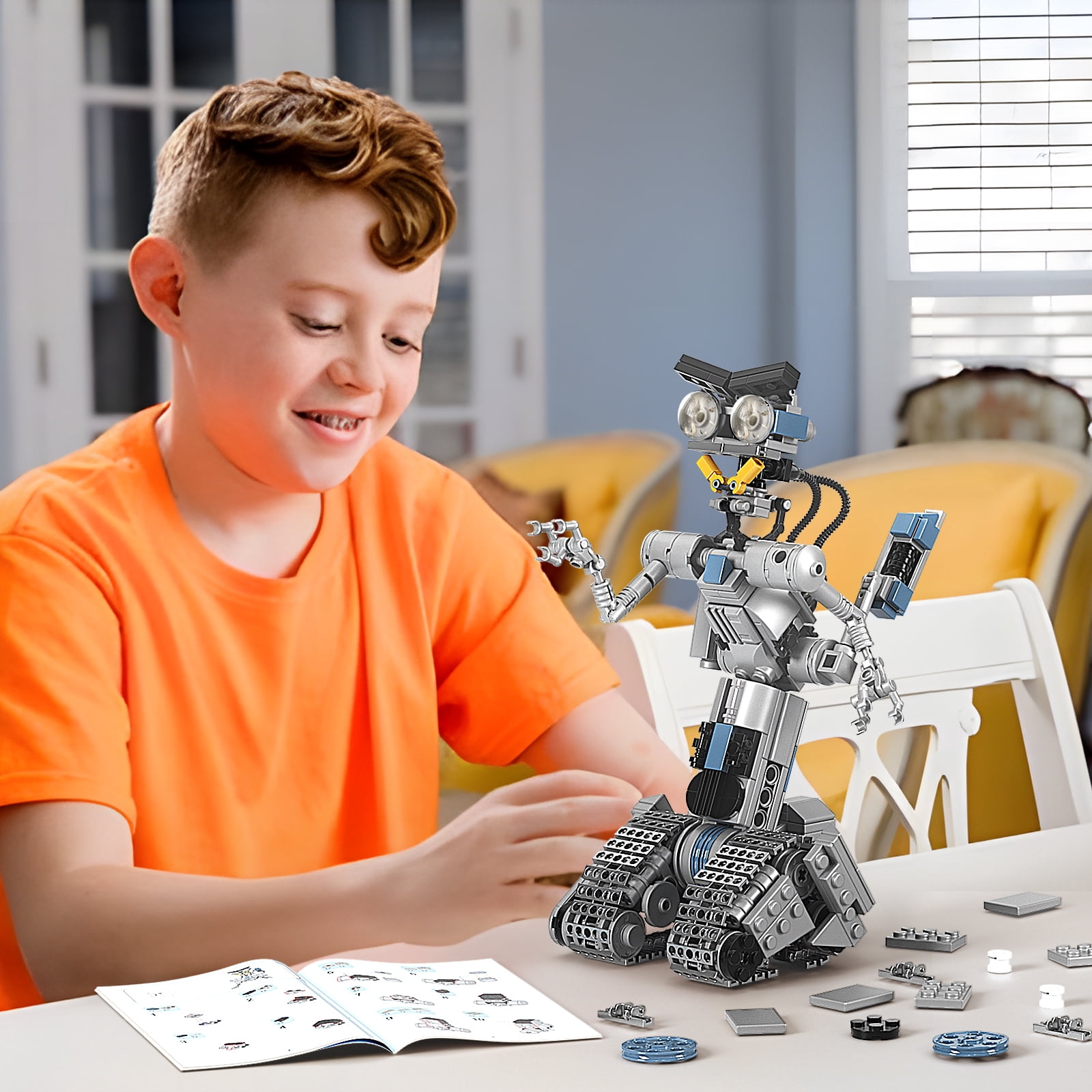 Johnny 5 Robot Building Block Set, Johnny Five Robot Model Toys, Compatible for Lego, Stem Educational Gift Set for Age 6 7 8 9 10 11 12+ Boys Girls(387 Pcs)