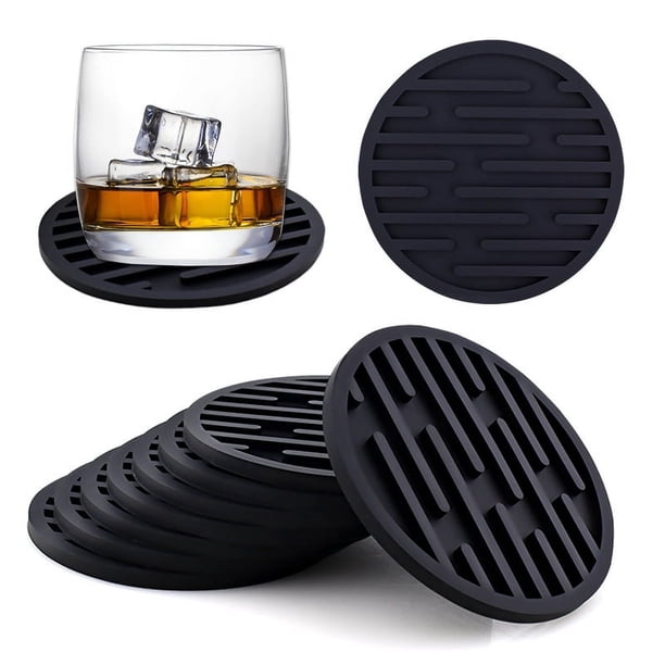 Sous-Verres Pour Boissons, Lot De 6 Sous-Verres En Cuir,Squelette De Sous-Verres Pour Boissons, Lot De 6 Sous-Verres En Cuir,Squelette De