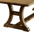 thumbnail image 5 of Furniture of America Roseanne Trestle Base Dining Table, Rustic Pine, 5 of 6