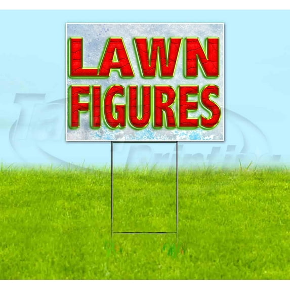 Lawn Figures (18" x 24") Yard Sign, Includes Metal Step Stake