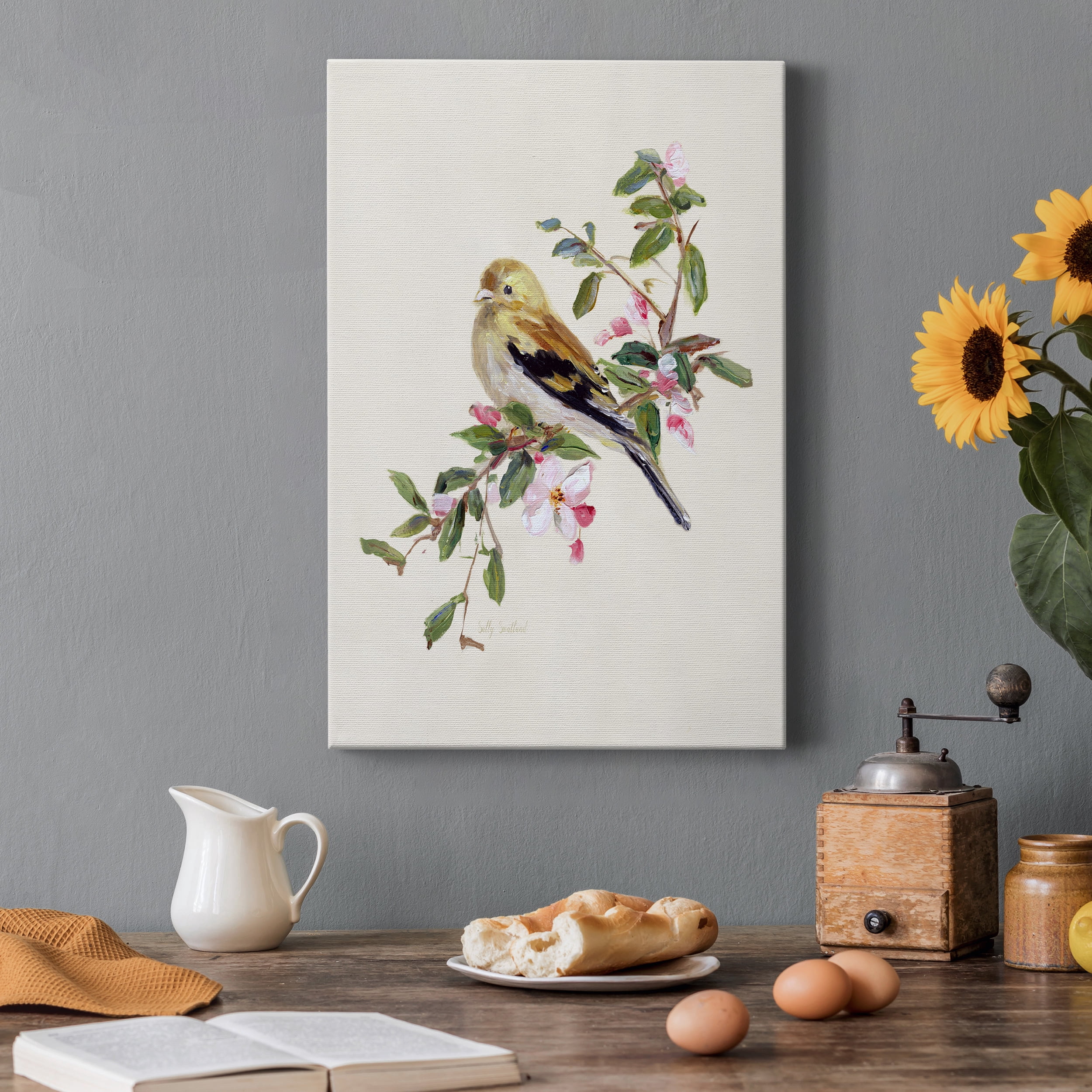 Spring Song Pine Grosbeak Premium Gallery Wrapped Canvas - Ready to Hang - 40 x 60