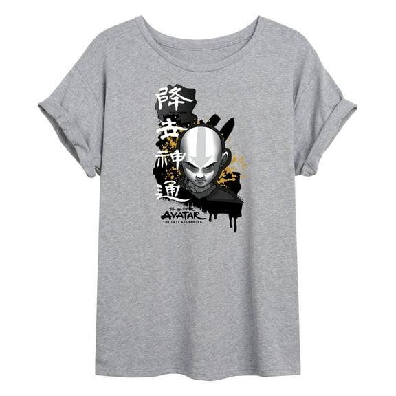 Avatar: The Last Airbender - Aang Ink Splatter - Juniors Ideal Flowy Muscle T-Shirt