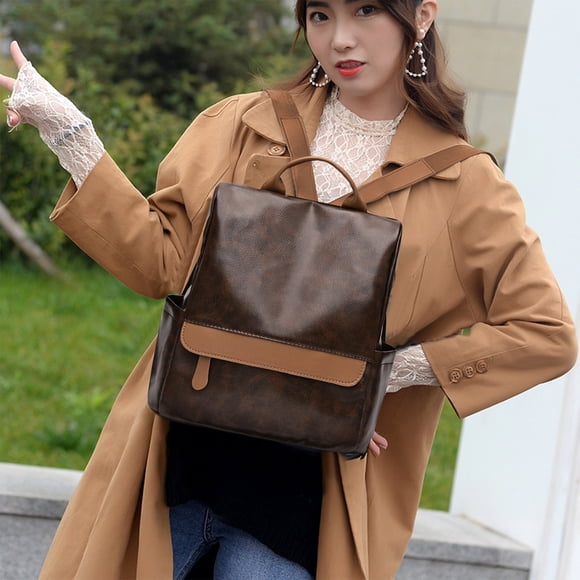 Bolso de hombro para mujer, moderno, de gran capacidad, para viajes, estudiantes, escuela, de cuero