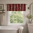 thumbnail image 2 of SPXUBZ Buffalo Plaid Window Valance Curtain Red Black Checkered Pattern Rod Pocket Kitchen Curtain Rustic Farmhouse Decor, 2 of 5