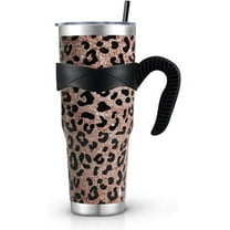 40 oz Leopard Print tumbler with Handle Skinny Vacuum Insulated Tumbler With Straw,Cute Cheetah Print Cups Water Bottle CoffeeTravel Tumbler, Leopard Decor/Accessories for Women