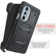 thumbnail image 2 of For Morotola Edge 2022 Heavy Duty Rugged Shockproof Full Body Protection Case With 360 Swivel Kicktand Holster Belt Clip And Built in Screen Protector Phone Cover Case - Bright Black, 2 of 9