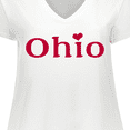 thumbnail image 4 of Inktastic Ohio in Red Text with Heart Women's Plus Size V-Neck T-Shirt, 4 of 5