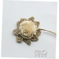 thumbnail image 6 of OULII 1Pair Boho Decor Beige Curtain Tassels with Handmade Vintage Sunflower for Home, 6 of 7