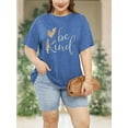 thumbnail image 4 of XCHQRTI Leopard Be Kind Shirt for Women Plus Size Graphic Tees Short Sleeve Tops, 4 of 7