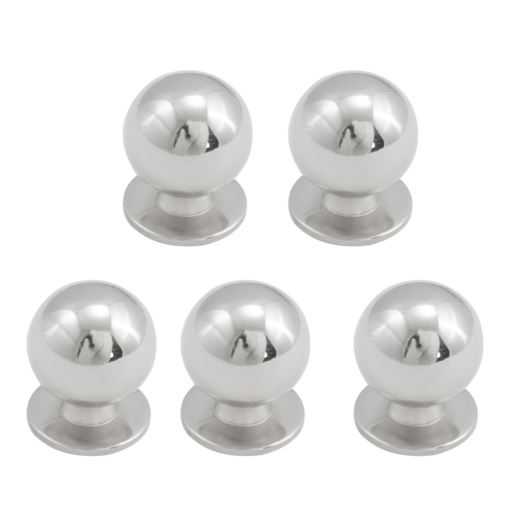 Zinc Alloy Knobs Round Wardrobe Dresser Knobs Pull Handle for Home Office Hotel Cupboard Cabinet Silver Tone 5pcs