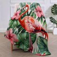 thumbnail image 2 of Flamingo Throw Blanket Gifts for Women, Tropical Flamingo Blankets for Living Room Home Decor, Cozy Flannel Flamingo Plush Throws 50"x60", 2 of 5