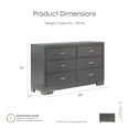 thumbnail image 2 of Furniture of America Willow Wood 6-Drawer Dresser, Metallic Gray, 2 of 7