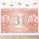 thumbnail image 1 of Fondo De Pancarta De Feliz Cumpleaños Número 31, Suministros De Decoración Para Fiesta De 31 Cumpleaños Para Mujeres O Hombres, Oro Rosa, 4 X 6 Pies, 1 of 5