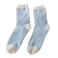 thumbnail image 2 of Chaussettes et Bas pour Femmes d'Automne et d'Hiver à Rayures à Pois en Molleton Corail Chauds Épais pour la Maison Bas Bas de compression Multicolores, 2 of 3