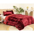 thumbnail image 3 of DecorAvenue Ultra Luxury Velevt Duvet Cover Set 3 Pc Comforter Cover Set for Home Decoration with Zip Closure no Filling Burgundy Color Full Double Size 80" x 90" Inches, 3 of 6