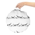 thumbnail image 2 of Animal Round Floor Cushion with Handle, Monochrome Style Fauna Line with Zebra Giraffe Antelope Pattern in a Row, Pillow for Living Room & Dorms, 18" Round, Charcoal Grey White, by Ambesonne, 2 of 4