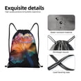 thumbnail image 4 of Daiia Bioluminescent Underwater Flower Pattern Drawstring Backpack, Gym Bag, Lightweight Backpack, Water-Resistant Bag Travel Sports Backpack, Fitness Bag, Yoga Bag-Small, 4 of 6