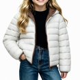 thumbnail image 2 of WAVSUF Girls Hooded Puffer, Loose Fit Zip Up Soft Comfort Winter Warm Casual Coat 9, 2 of 8
