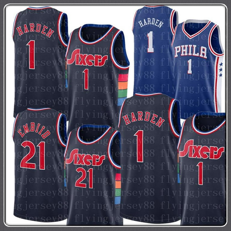 NBA_ man Joel 21 Embiid Jerseys Jame 1 s Harden Tyrese 0 Maxey City  Basketball Jersey Allen 3 Iverson Shirt 