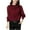 Wine, variant on Giftesty Womens Plus Size Fashion Women Casual Long Sleeve O-Neck Solid Patchwork Loose Short Tops