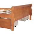 thumbnail image 5 of Full Size Platform Bed with 4 Drawers, Wooden Sleigh Bed with Streamlined Headboard & Footboard, Solid Wood Bed Frame with Slats Support, No Box Spring Needed, Oak, 5 of 9