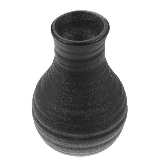FRCOLOR  Retro Vase Black Vases for Decor Vintage Ceramic House Matte
