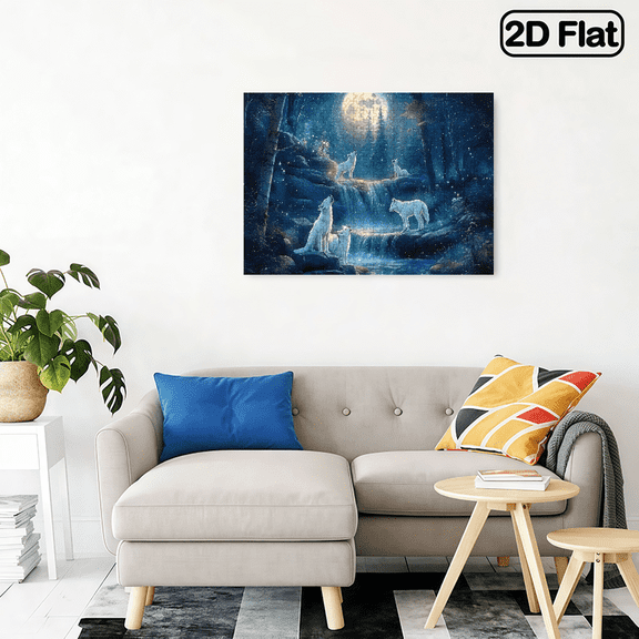 500 pieces of the "Forest Wolf Pack Moonlight Falls" jigsaw puzzle.