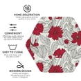 thumbnail image 4 of Kll Hexagon Drink Coasters Set Of 4,Pu Leather Absorbent Coasters Set Decorative Coffee Cup Coasters Housewarming Gift For Home Decor-Leaves And Anemone Flowers In Red Grey, 4 of 9