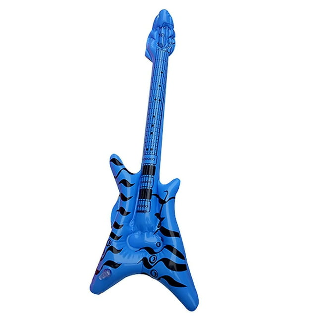 Micrófono de guitarra de PVC azul con accesorios inflables, juguete para niños