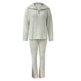 thumbnail image 5 of LYXSSBYX Sweatsuits 2pcs Sets Womens Women's Fashionable and Winter Sportswear, Solid Color Plush Long Sleeved Hooded Pants Set, 5 of 5