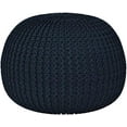 thumbnail image 3 of Urban Shop Pouf Rond en Tricot - Coton Tissé à la Main, Marine, 3 of 5