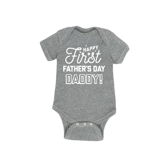 Instant Message - Happy First Fathers Day - Infant Baby One Piece