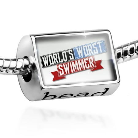 Bead Funny Worlds worst Swimmer Charm Fits All European (Best Woman Swimmer In The World)