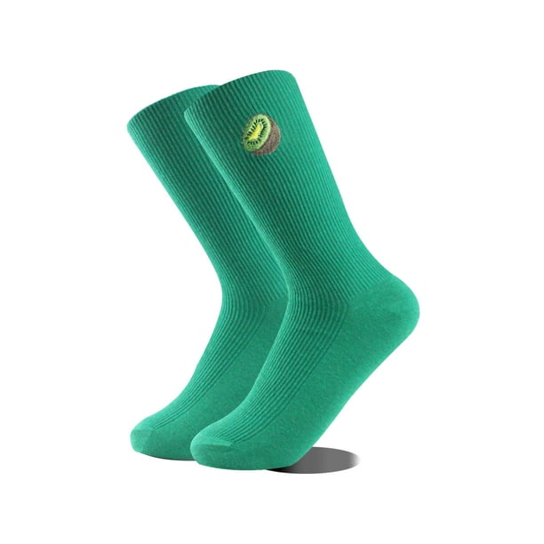 Calcetines de algodón con bordado de frutas, calcetines de tubo medio, calcetines de mujer de tendencia de versión coreana