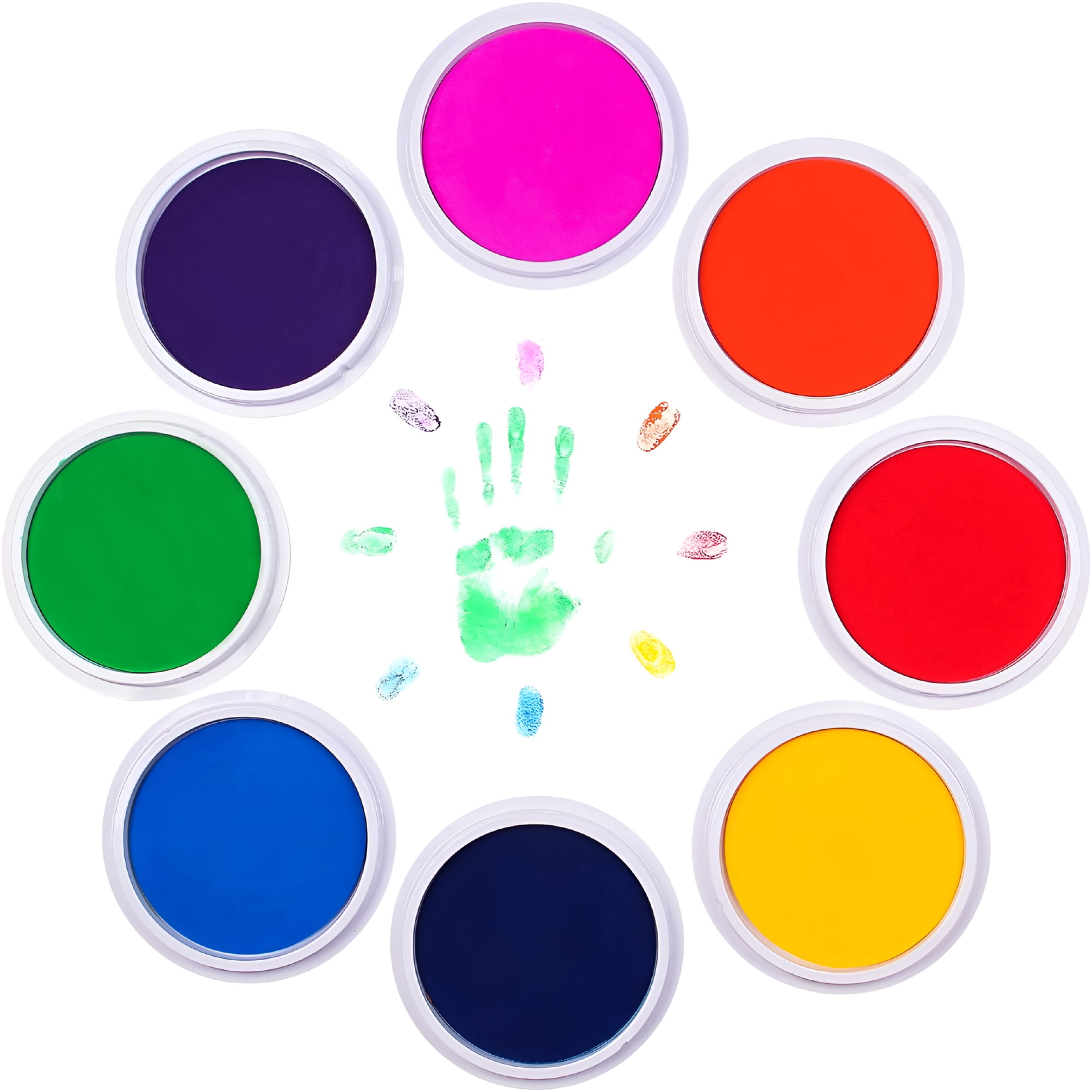 CCOCC Large Ink Pad Stamps Diy Color,8 Colors Rainbow Finger Ink Pad for Kids(Pack of 8)