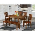 thumbnail image 2 of East West Furniture Picasso 6-piece Wood Kitchen Set with Bench in Mahogany, 2 of 8