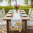 thumbnail image 4 of Table Runners 72 Inches Long Dress Scarves, Sunflowers Trucks Farmhouse Kitchen/Dining Table Runner, Coffee Tablerunners, Spring Farmhouse Eucalyptus Gray Wooden 14x72 Inch, 4 of 9