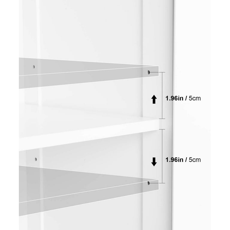 Homfa Bathroom Storage Cabinet, Floor White Wooden Linen Cabinet with  Shelves and Doors, Kitchen Cupboard 