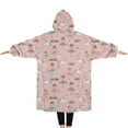 thumbnail image 2 of Oversized Wearable Blanket Hoodie,Ballerina Unicorn Princess Pattern Sherpa Blanket Hoodie with Super Pockets,Super Warm Fuzzy Pullover for Women & Men, 2 of 6