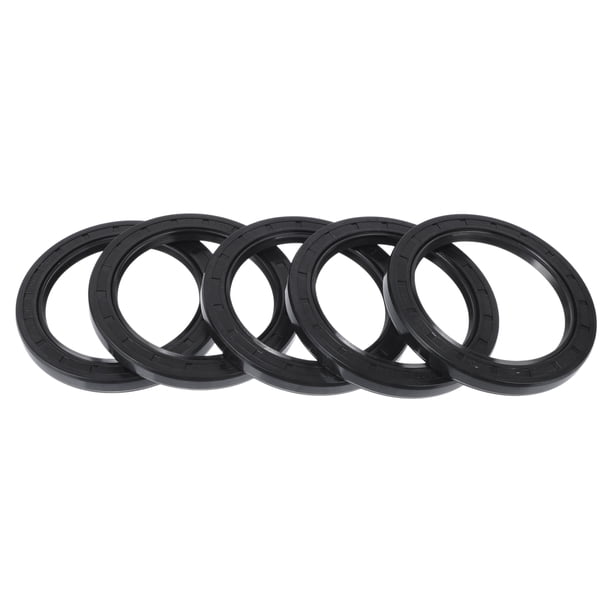Sello de aceite universal Unique Bargains TC de doble labio con resorte de acero, sello de eje rotativo 75x100x10mm, caucho NBR negro, 5 piezas