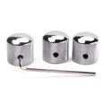 thumbnail image 1 of 4pcs Guitar Bass Dome Control Knobs for Replacement With Spanner (Chrome), 1 of 4