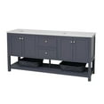 thumbnail image 3 of Lakeshore 72" Double Bathroom Vanity with Marine Gray Cabinet and Engineered White Top, 3 of 6