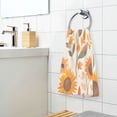 thumbnail image 3 of Yayeee 2 Pack Hand Towels for Bathroom 100% Cotton 16" x 28" Soft Absorbent Kitchen Towel, Watercolor Sunflowers and Leaves, 3 of 7
