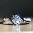 thumbnail image 2 of K-KED 925 Silver Party Ring Women Luxury Round Cut Cubic Zircon Delicate Jewelry Sz 6-10-7, 2 of 8