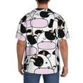 thumbnail image 3 of Susaid Cute Animal with Cow Print Men's Polo Shirts Button Down Short Sleeve Casual Summer Beach Vintage Shirts for Men-X-Large, 3 of 5