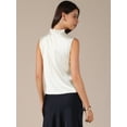 thumbnail image 4 of DARING DIVA Women's Satin Elegant Sleeveless One Button Office Blouse M Champagne, 4 of 6