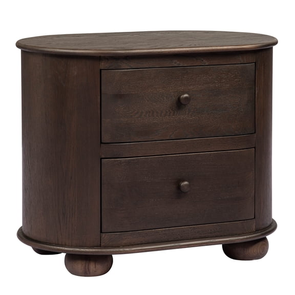 Astrid 2 - Drawer Nightstand In Appalachian Brown on Oak Solid Wood