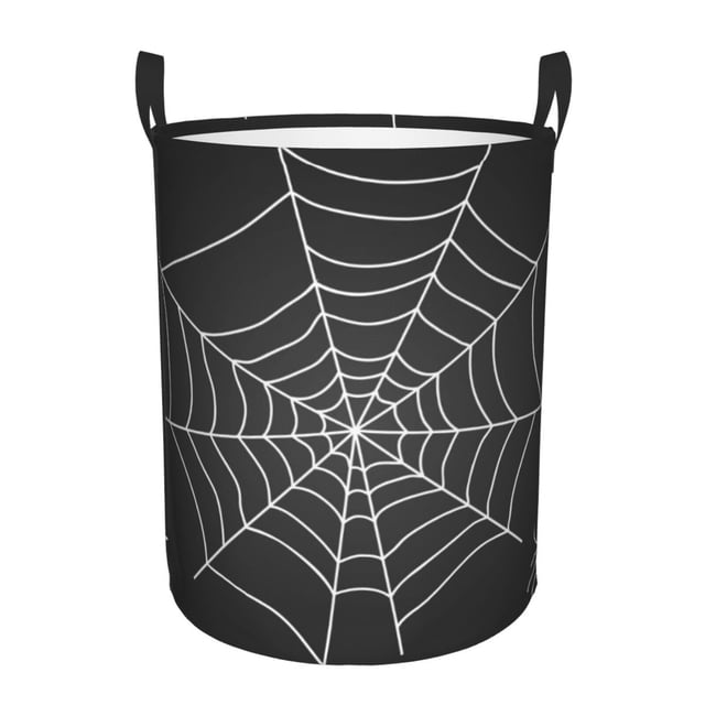 Balery A Web With A Spider Cesta de ropa redonda con asas, impermeable, independiente, para ropa, juguetes, dormitorio y familia-Small